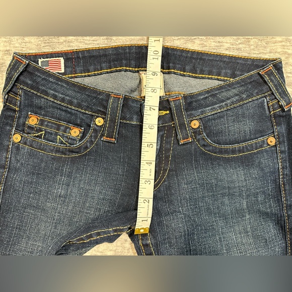 True Religion Johnny Dark Wash Straight Leg Low Rise Size 28 - Picture 8 of 11
